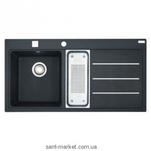 Мойка для кухни прямоугольная Franke Mythos fusion MTF 651-100  1.5 чаши  крыло справа  накладная  гранит  черная 114.0156.992