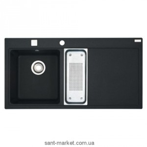 Мийка для кухні прямокутна Franke Mythos MTG 651-100 1.5 чаші крило праворуч врізна граніт онікс 114.0176.573