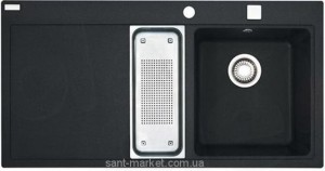 Мийка для кухні прямокутна Franke Mythos MTG 651-100 1.5 чаші крило зліва врізна граніт онікс 114.0176.572