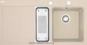 Мийка для кухні прямокутна Franke Mythos MTG 651-100 1.5 чаші крило зліва врізна граніт бежева 114.0017.935