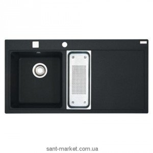 Мийка для кухні прямокутна Franke Mythos MTG 651-100 1.5 чаші крило праворуч врізна граніт онікс 114.0176.573