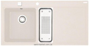 Мойка для кухни прямоугольная Franke Mythos MTG 651-100  1.5 чаши  крыло справа  врезная  гранит  ваниль 114.0277.701
