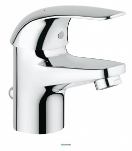 Змішувач для раковини одноважеля з донним клапаном Grohe колекція Euroeco хром 32732000