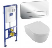 Унітаз Villeroy & Boch Avento 5656HR01 + Сидіння + Інсталяція ViConnect 92246100 + Кнопка змиву 92249061