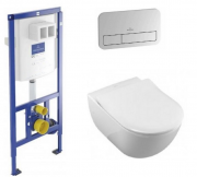 Унітаз підвісний Villeroy & Boch Subway 2.0 5614R001 + 9M78S101 + Інсталяція ViConnect 92246100 + Кнопка змиву 92249061