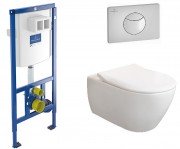 Унитаз подвесной Villeroy&Boch коллекция Subway 2.0 5614R001+9M78S101 + Инсталляция ViConnect 92246100 + Кнопка смыва 92248561