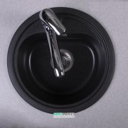 Мийка для кухні кругла Буль-Буль Nevada 45х45х21 врізна Маграніт світло-чорний 104040004