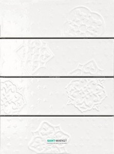 Плитка настінна Ragno Brick Glossy Decoro White 10 * 30