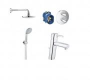 Комплект змішувачів для душу Grohe Grohtherm 1000 Cosmopolitan + Змішувач для раковини Concetto 346234
