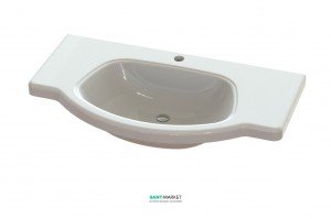 Раковина для ванної на тумбу умивальник-стільниця Snail колекція Афіна біла 107А100