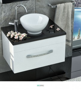 Тумба для раковини підвісна Snail Мадлен з умивальником Селена 700KM104