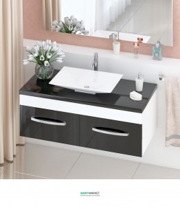 Тумба для раковини підвісна Snail Венера з умивальником Аполлон білий 1200KM118