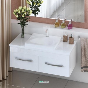 Тумба для раковины подвесная Snail  Венера с умывальником Диана белый 1200KM109