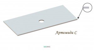 Столешница под раковину Snail Артемида 150х55 белая 127А100