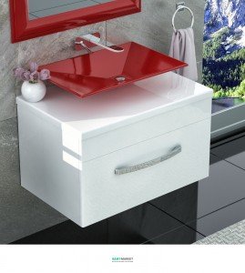 Тумба для раковины подвесная Snail Мадлен с умывальником Капелла L белый 700KM119