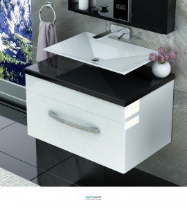 Тумба для раковины подвесная Snail Мадлен с умывальником Капелла R белый 700KM120