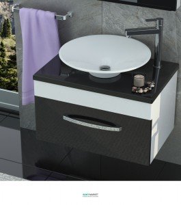 Тумба для раковини підвісна Snail Мадлен з умивальником Оріон білий 700KM121