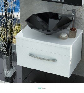 Тумба для раковини підвісна Snail Мадлен з умивальником «Сіріус білий 700KM113