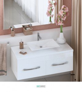 Тумба для раковини підвісна Snail Венера з умивальником Антарес білий 1200KM117