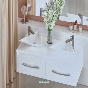 Тумба для раковини підвісна Snail Венера з умивальником Пегас білий 1200KM114