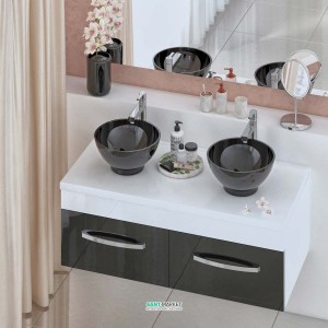 Тумба для раковини підвісна Snail Венера з умивальником Селена білий 1200KM104