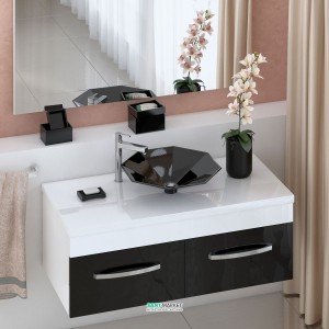 Тумба для раковини підвісна Snail Венера з умивальником Сіріус білий 1200KM113