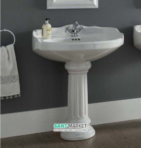 Раковина для ванной на пьедестал Sanitana коллекция Grecia белая GRLV3