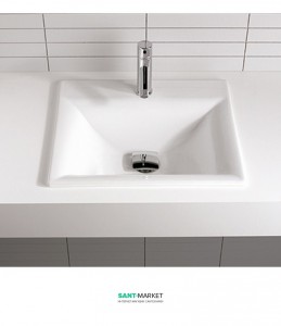 Раковина для ванної вбудована Sanitana колекція Aida біла ADLE0E