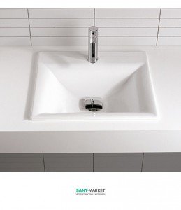 Раковина для ванной встраиваемая Sanitana коллекция Aida белая ADLE0E