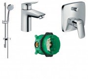 Набор скрытого монтажа для ванны Hansgrohe Logis хром 71100000+27772000+71405000+01800180