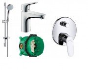Набор скрытого монтажа для ванны Hansgrohe Focus хром 31607000+27772000+31945000+01800180