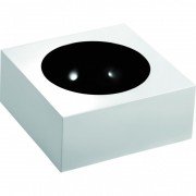 Раковина для ванної Marmorin Rea 40х40 см литий камінь білий з чорною чашею 202 040 020 xx x