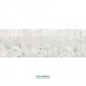 Плитка настенная Kale Etoile Floral White-Grey Rectified Rm-7207R 25х75