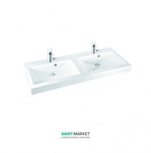 Раковина для ванной на тумбу двойная Marmorin коллекция Moira Bis белая 280 120 222 xx x