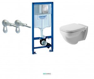 Унітаз підвісний Duravit D-Code + Комплект 3 в 1 Grohe Rapid SL 387720A1