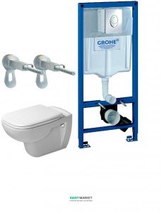 Набір: Rapid SL Набір 3 в 1 Унітаз консольний Duravit D-code + кришка 387220A1