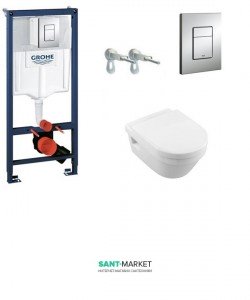 Унітаз підвісний Villeroy & Boch колекція Omnia Architectura Directflush + Сидіння + Комплект Grohe Rapid SL 4 в 1 387784HR