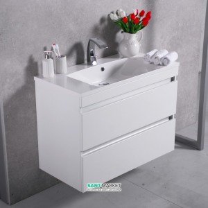 Тумба подвесная Буль-Буль Borneo 895х454х710 с раковиной Amelia 900 белый 10109012200