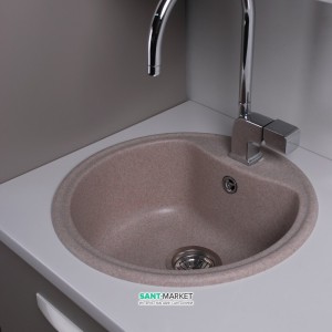 Мийка для кухні кругла Буль-Буль Texas врізна Маграніт пісочний 101057001