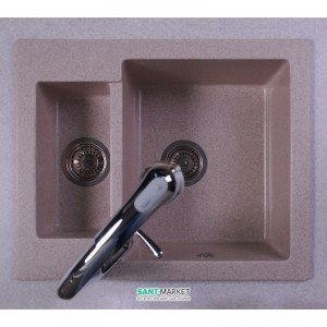 Мийка для кухні прямокутна Буль-Буль Arizona 60х50х21.5 обертаємося врізна Маграніт пісочний 105067001