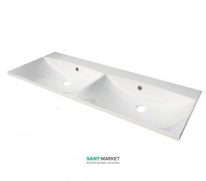 Раковина для ванной встраиваемая двойная Буль-Буль коллекция Amelia белая 0712201