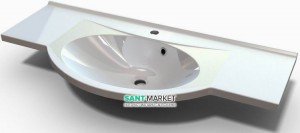 Раковина для ванной на тумбу умывальник-столешница Буль-Буль коллекция Katja белая 2414101