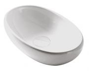Раковина для ванної Galassia Ergo накладна овальна без отвору переливу білий 7106