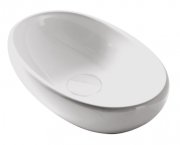 Раковина для ванной Galassia Ergo накладная овальная без отверстия перелива белый 7106