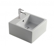 Раковина для ванної Galassia Plus Design підвісна з отвором для змішувача з переливом білий 6034М