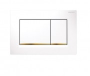 Змивна клавіша Geberit Sigma30 24.6х16.4х1.2 білий / позолота / білий 115.883.KK.1