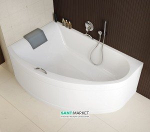 Ванна з гідро і аеромасажем акрилова асиметрична Kolo Mirra 170х110 ліва