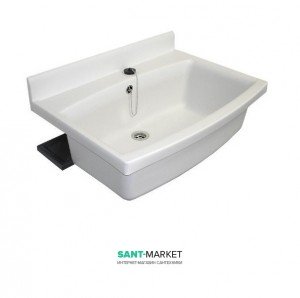 Мийка прямокутна Sanit Maxi 70х50 на стіну (настінна) пластик біла 60.007.01.0000