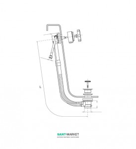Зливна колона для ванни Hafro хром 0SCA1N0