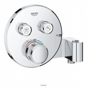 Зовнішня частина термостата Grohe Grohtherm SmartControl на 2 виходи з вбудованим утримувачем ручного душа хром 29120000